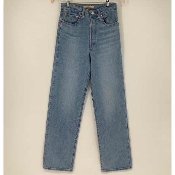 Levis Women 27 Dance Around Ribcage Straight Ankle Jeans High Rise Denim OS38-19 - Picture 2 of 8